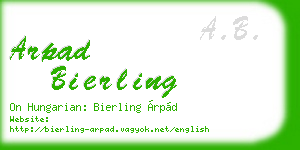 arpad bierling business card