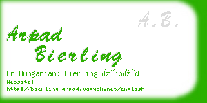 arpad bierling business card